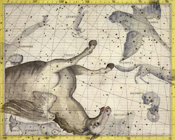 Constellation of Pegasus, plate 25 from 'Atlas Coelestis', by John Flamsteed (1646-1710), published à Sir James Thornhill