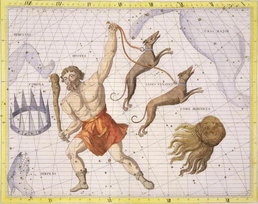 Constellation of Bootes, plate 20 from 'Atlas Coelestis', by John Flamsteed (1646-1710), published i à Sir James Thornhill