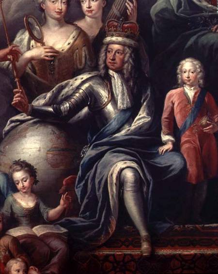George I and his grandson, Prince Frederick, detail from the Painted Hall à Sir James Thornhill