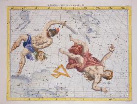 Constellation of Perseus and Andromeda, from 'Atlas Coelestis', by John Flamsteed (1646-1719), pub.