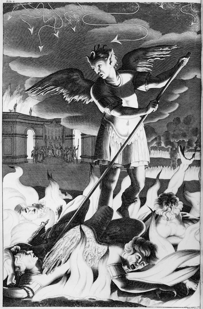 Satan, illustration from ''Paradise Lost'' John Milton, fourth edition 1688 à Sir John Baptist de Medina