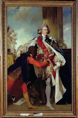 George IV when Prince of Wales with a negro page, 1787 (oil on canvas) à Sir Joshua Reynolds