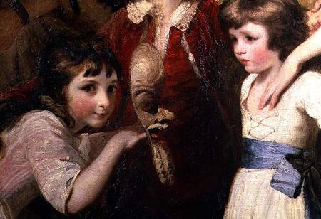 Two Girls, One Playing with a Mask, detail from the painting The Fourth Duke of Marlborough and his à Sir Joshua Reynolds