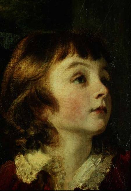 Head of a child detail from the painting the Fourth Duke of Marlborough (1739-1817) and his Family à Sir Joshua Reynolds