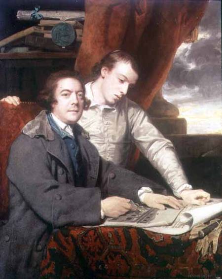Portrait of James Paine (1717-89) architect, and his son James à Sir Joshua Reynolds
