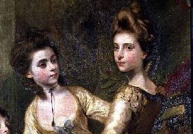 Two Elegant Young Girls, detail from the painting The Fourth Duke of Marlborough and his Family
