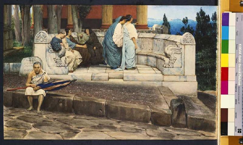 Exedra,Banque ronde à une maison romaine. à Sir Lawrence Alma-Tadema