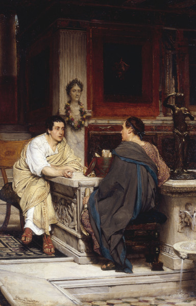 A Chat or The Disclosure à Sir Lawrence Alma-Tadema