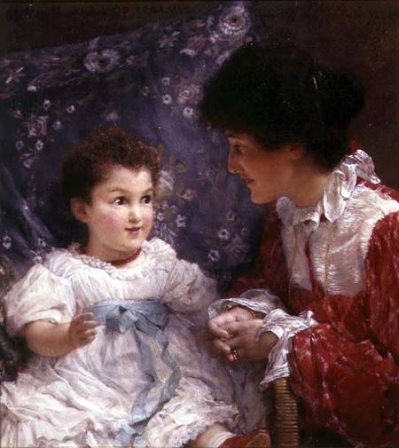 Portrait of Mrs George Lewis and her daughter Elizabeth à Sir Lawrence Alma-Tadema
