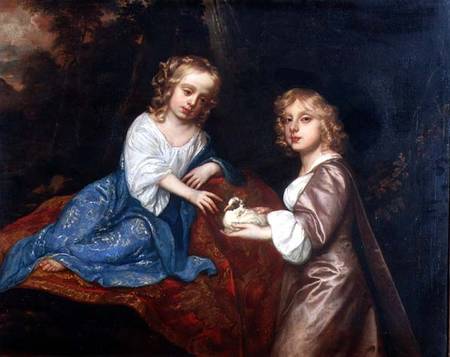 Double Portrait of Viscount Ascott and the Countess of Chesterfield as Children à Sir Peter Lely