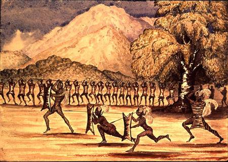 War Dance, illustration from 'The Albert N'yanza Great Basin of the Nile' by Sir Samuel Baker à Sir Samuel Baker