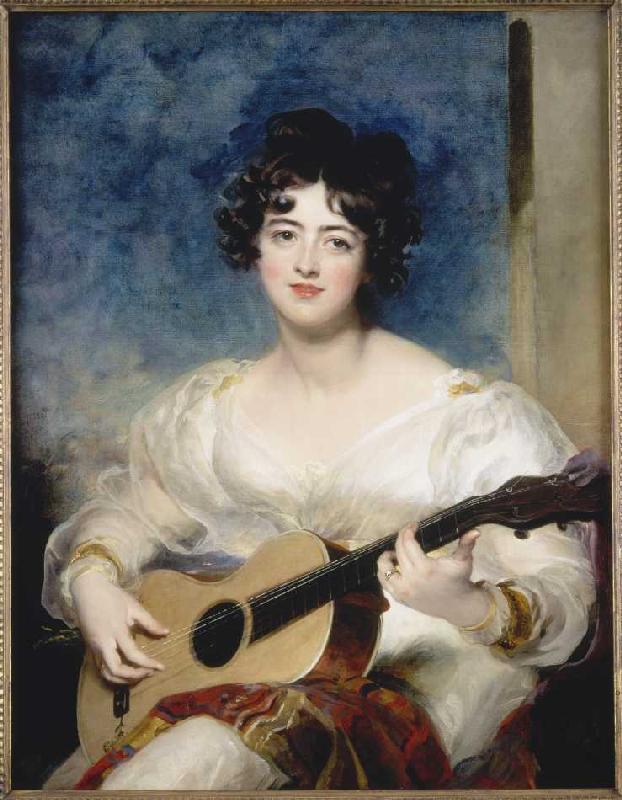 portrait de la dame Wallscourt en jouant de la musique à Sir Thomas Lawrence