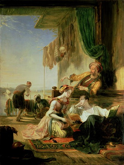 Lord Byron reposing in the house of a fisherman having swum the Hellespont à Sir William Allan