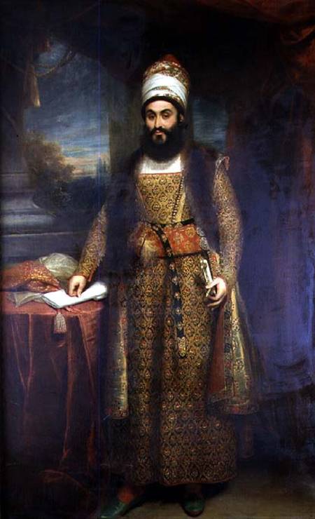 Portrait of Mirza Abul Hassan, Persian Ambassador (1785-1880) Sent by the King of Persia to England à Sir William Beechey