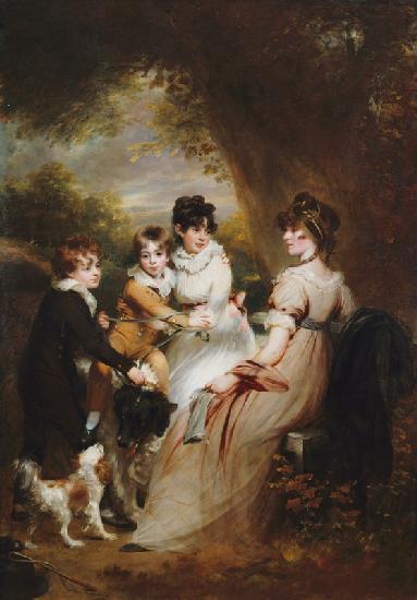 Madame.Raymond Symonds avec leurs enfants