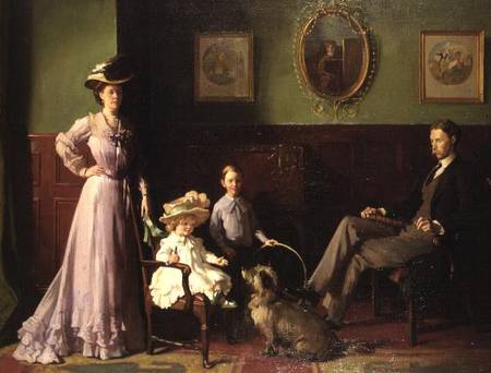 Group portrait of the family of George Swinton à Sir William Orpen