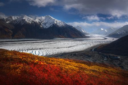 An Alaska glacier in the fall
