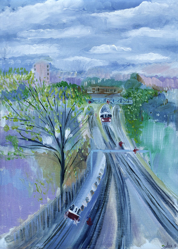 Hammersmith to Barons Court, 1996 (oil on canvas)  à Sophia  Elliot