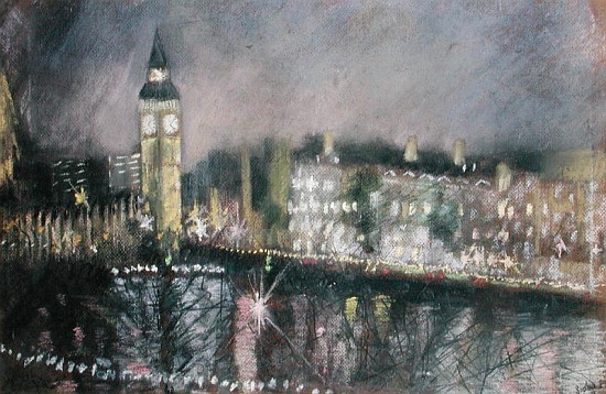 Big Ben, from the South Bank, 1995 (pastel on paper)  à Sophia  Elliot