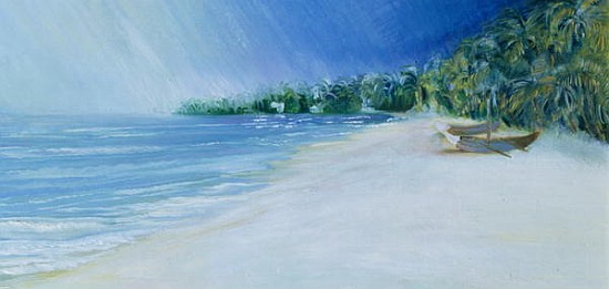 Coco Beach, Goa, India, 1997 (oil on board)  à Sophia  Elliot