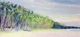 Coco Beach, Goa, India, 1997 (oil on board) 