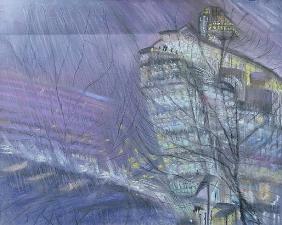 The Ark, Novotel Hotel, Hammersmith Flyover, 1999 (pastel on paper) 