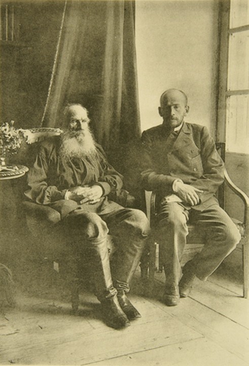 Leo Tolstoy with son Leo à Sophia Andreevna Tolstaya