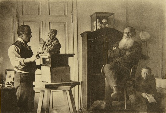 Leo Tolstoy and the sculptor Prince Paolo Troubetzkoy à Sophia Andreevna Tolstaya
