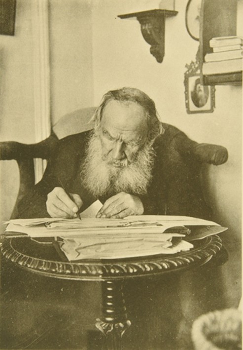 Leo Tolstoy at the work à Sophia Andreevna Tolstaya