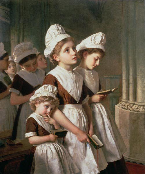 Foundling Girls at Prayer in the Chapel à Sophie Anderson