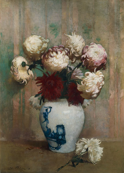 Chrysanthemen in einer asiatischen Vase. à Soren Emil Carlsen