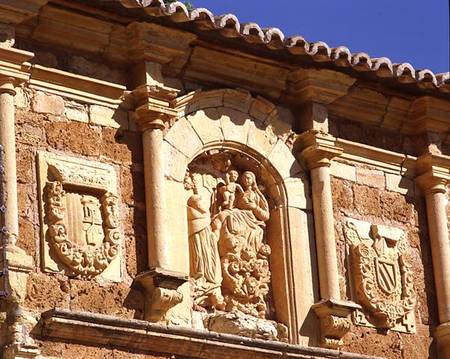 Detail from the facade of the church founded in 1194 and moved to its present site in 1218 à École espagnole