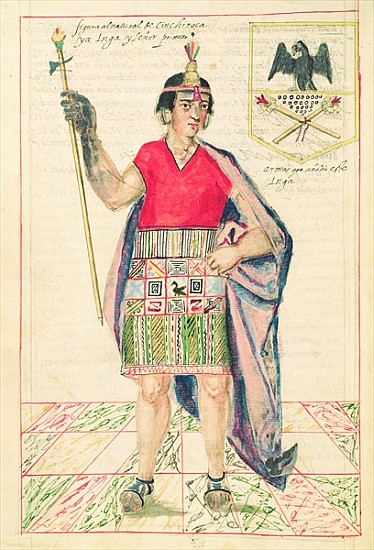 Illustration of Cincheroca, from ''Historia y Genealogia Real de los Reyes Incas del Peru, de sus he à École espagnole