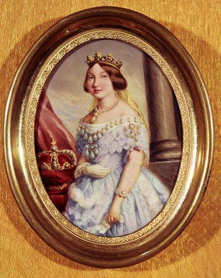 Miniature portrait of Queen Isabella II (1830-1904) à École espagnole