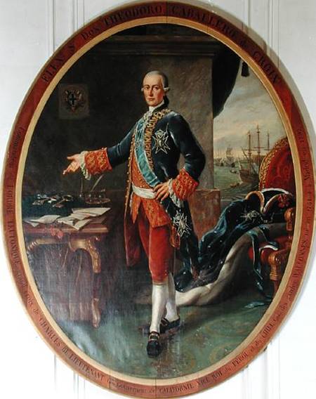Portrait of Caballero Teodoro de Croix (1730-92) Viceroy of Peru and Chile à École espagnole
