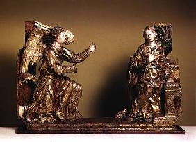 The Annunciation, Painted Wooden Sculpture