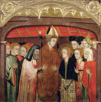 The Marriage of the Virgin (oil on panel) à Ecole espagnole, (15ème siècle)