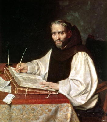 Portrait of Jose de Siguenza, prior and librarian of the monastery of San Lorenzo, 1602 (oil on canv à Ecole espagnole, (17ème siècle)