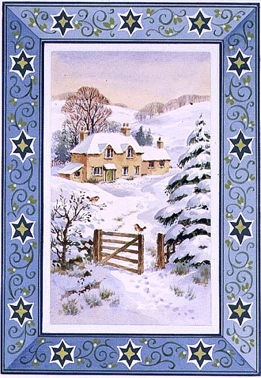 Christmas Cottage (w/c on paper)  à Stanley  Cooke