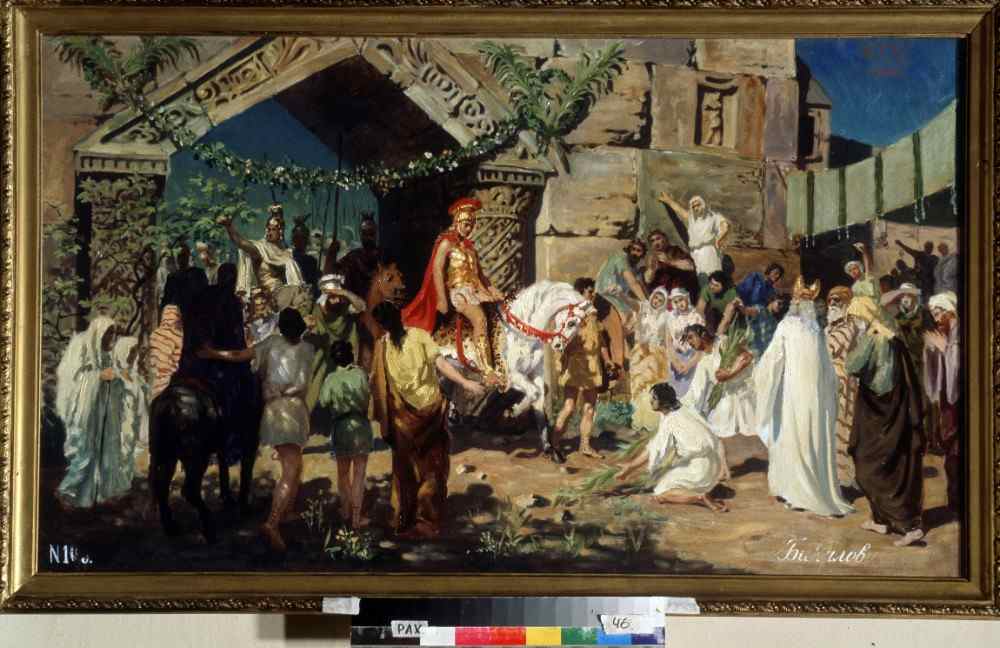Alexander the Great visits Jerusalem à Stefan Vladislavovich Bakalowicz