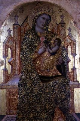 Madonna and Child Enthroned (tempera on panel)