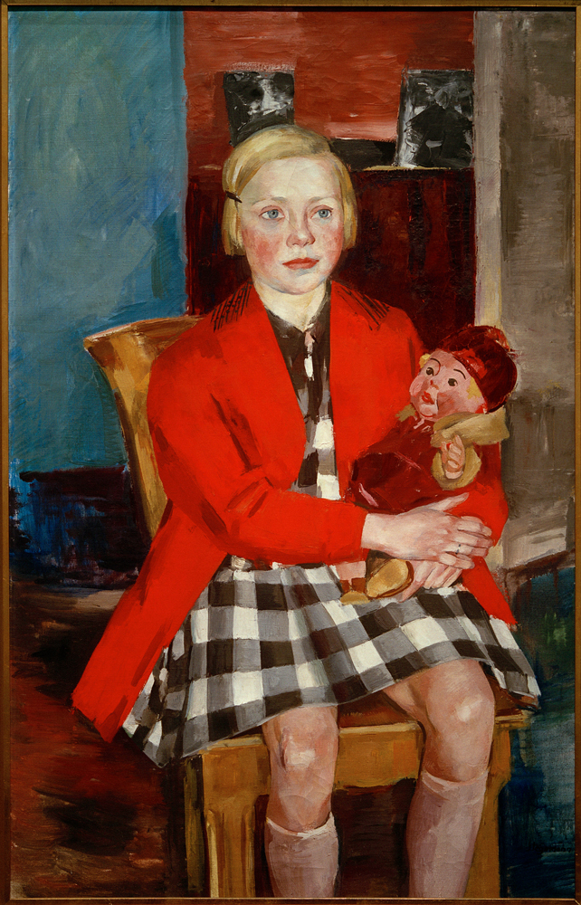 Mädchen mit Puppe (Käte Werner) à Stegemann Heinrich