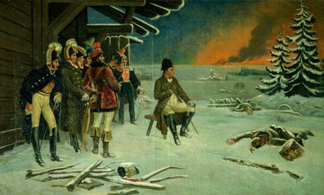 Napoleon at Maly Yaroslavets (oil on canvas) à Stepan Vladislavovich Bakalovich