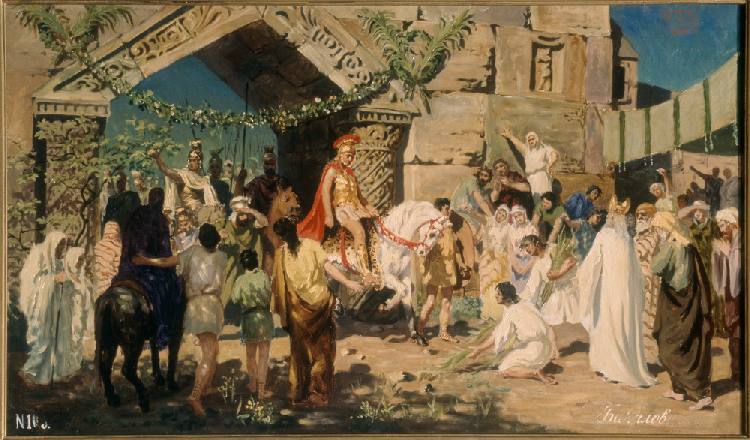 Alexander der Große vor den Toren von Jerusalem à Stepan Wladislawowitsch Bakalowitsch