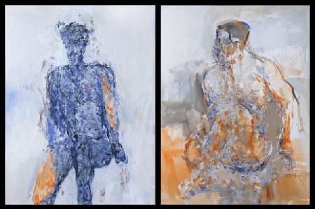 Diptych of Duncan Hume dancing aged 38