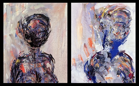 Iman and David Bowie, Diptych  (see also 181145 and 181146) à Stephen  Finer