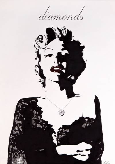 Diamonds  Marilyn Monroe dans une robe de soirée avec des diamants