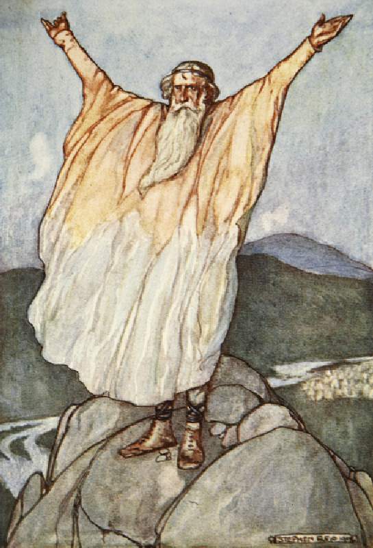 The Moment of Good-luck is come, illustration from Cuchulain, The Hound of Ulster, by Eleanor Hull ( à Stephen Reid