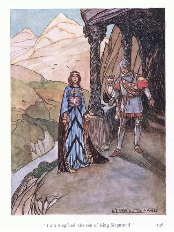 "I am Siegfried, the son of King Siegmund". (colour litho) à Stephen Reid