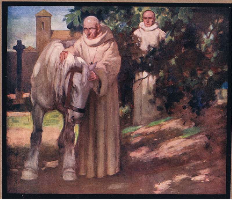 St Columba and the white horse (colour litho) à Stephen Reid